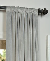 Half Price Drapes Silver Grey Signature Velvet Blackout Curtain