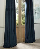 Half Price Drapes Midnight Blue Signature Velvet Blackout Curtain