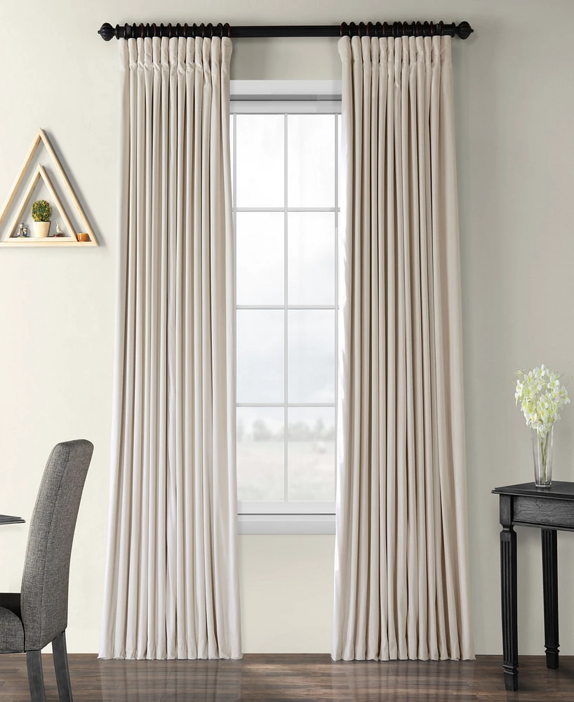 Half Price Drapes Ivory Signature Extra Wide Velvet Blackout Curtain