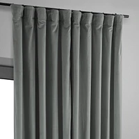 Half Price Drapes Silver Grey Signature Extra Wide Velvet Blackout Curtain