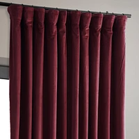Half Price Drapes Burgundy Signature Extra Wide Velvet Blackout Curtain