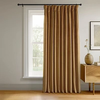 Half Price Drapes Amber Gold Signature Extra Wide Velvet Blackout Curtain