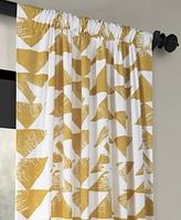 Half Price Drapes Triad Gold Geometric Printed Cotton Room Darkening Curtain
