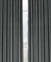 Half Price Drapes Gunmetal Grey Signature Extra Wide Velvet Blackout Curtain