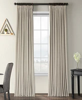 Half Price Drapes Cool Beige Signature Extra Wide Velvet Blackout Curtain