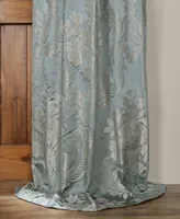 Half Price Drapes Magdelena Blue & Steel Damask Faux Silk Jacquard Room Darkening Curtain