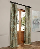 Half Price Drapes Magdelena Jade & Gold Damask Faux Silk Jacquard Room Darkening Curtain