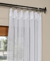 Half Price Drapes Aspen White Textured Faux Linen Sheer Curtain