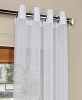 Half Price Drapes Aspen White Grommet Textured Faux Linen Sheer Curtain