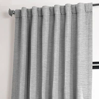 Half Price Drapes Vista Grey Textured Bellino Room Darkening Curtain