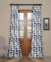 Half Price Drapes Triad Indigo Geometric Printed Cotton Room Darkening Curtain