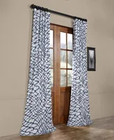 Half Price Drapes Ellis Blue Abstract Printed Cotton Room Darkening Curtain