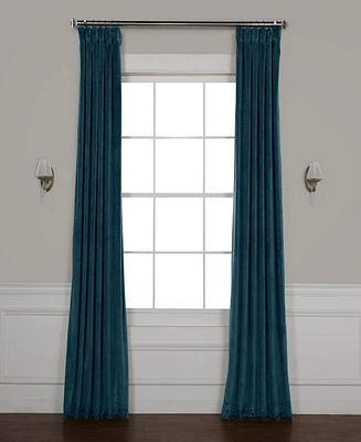 Half Price Drapes Deep Sea Teal Heritage Plush Velvet Room Darkening Curtain