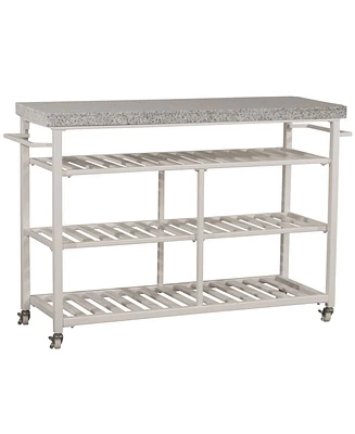 Kennon Kitchen Cart with Grayscale Granite Top