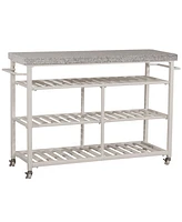 Kennon Kitchen Cart with Grayscale Granite Top