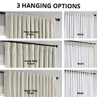 Half Price Drapes Warm Off White Signature Extra Wide Velvet Blackout Curtain