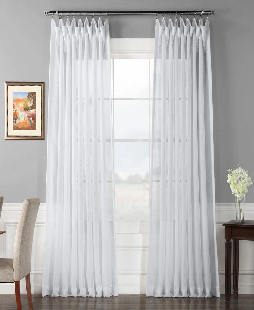 Half Price Drapes Double Layered White Extra Wide Sheer Curtain