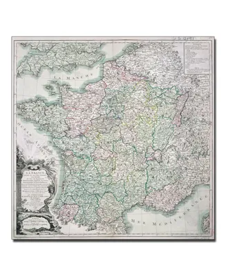 Louis Charles Desons 'Map of France 1765' Canvas Art - 24" x 24"