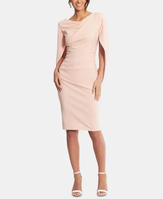 Betsy & Adam Caped Sheath Dress