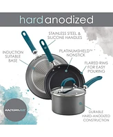 Rachael Ray Create Delicious Hard-Anodized Aluminum Nonstick Deep Skillet Twin Pack, 9.5" and 11.75" handles