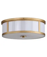 Safavieh Avery 2 Light Antique Gold 17"D Drum Flush Mount