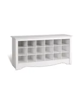 Prepac 18 Pair Shoe Storage Cubby Bench