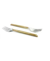 Dinner Golden Cut Hammered Forks - Set of 6