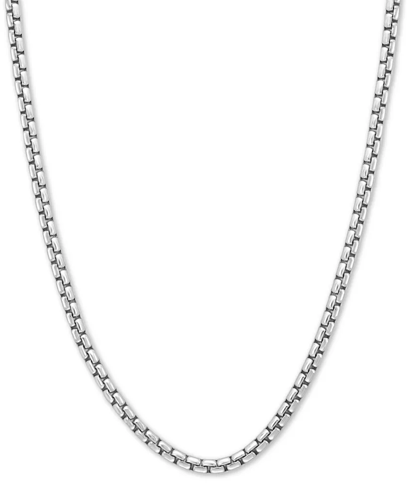 Effy Rounded Box Link 24" Chain Necklace in Sterling Silver