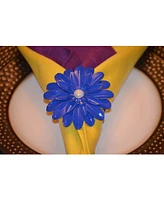 Vibhsa Blue Pearl Flower Napkin Ring
