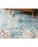 Bayshore Home Brio Bri1 Blue 7' x 10' Area Rug