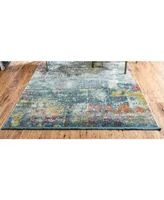 Bayshore Home Kenna Ken8 Teal 5' 5" x 8' Area Rug