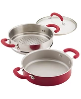 Rachael Ray Create Delicious Enameled Aluminum Nonstick 3-Qt. Steam Set