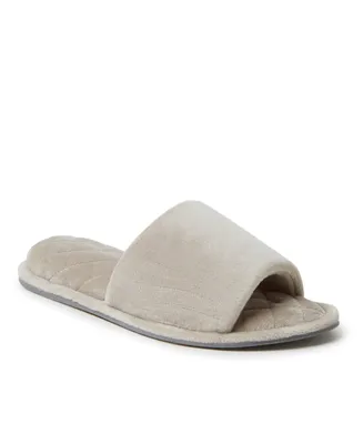 Dearfoams Women's Beatrice Microfiber Velour Side Gore Slide, Online Only