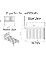 Alaterre Furniture Poppy Twin Bed, Cinnamon
