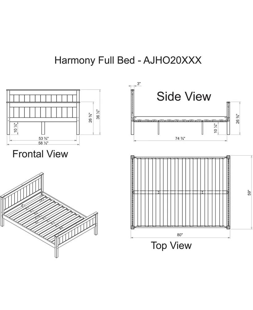 Alaterre Furniture Harmony Full Bed with Storage Drawers