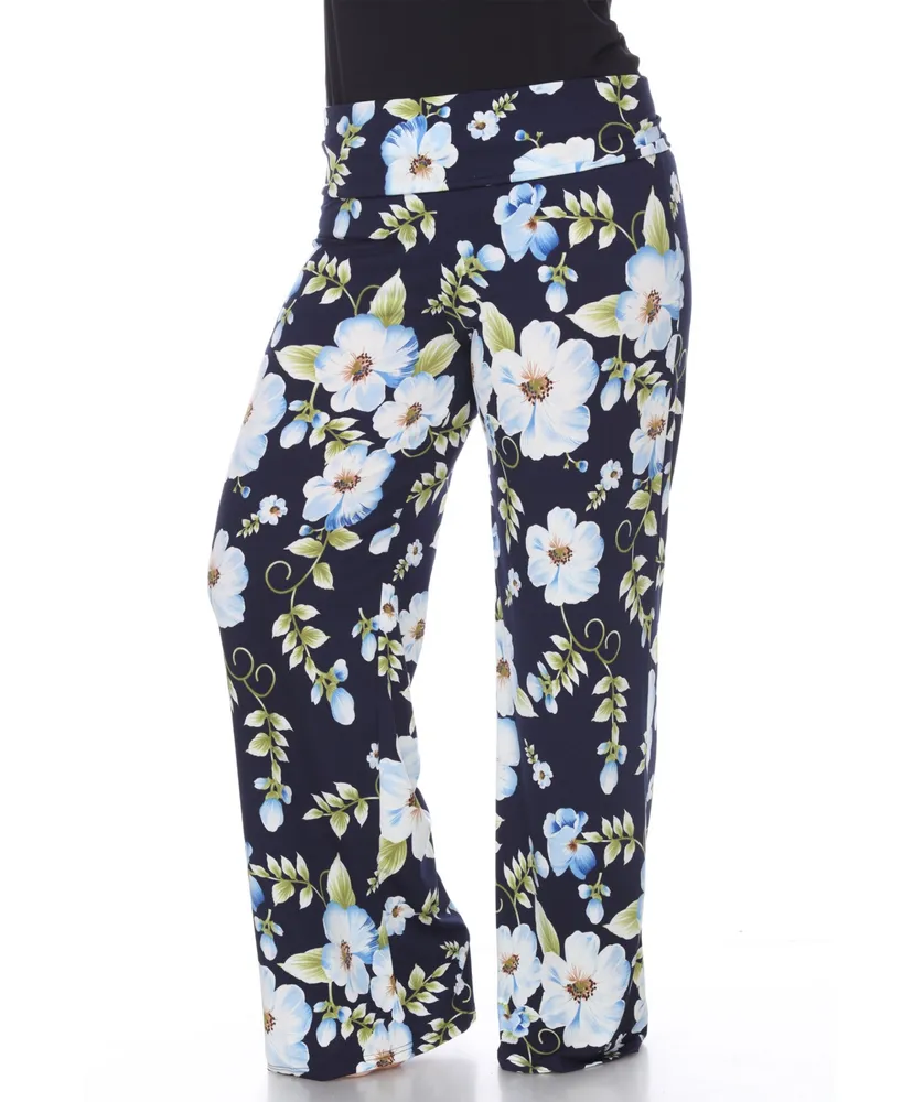 Plus Floral Wide Leg Pants