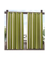 Exclusive Home Canopy Stripe Indoor/Outdoor Grommet Top Curtain Panel Pair, 54" x 96"