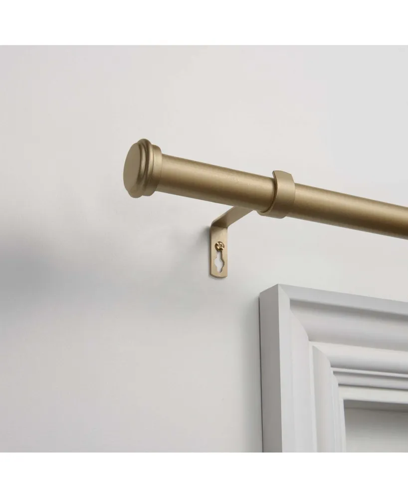 Exclusive Home Topper 1" Curtain Rod and Coordinating Finial Set, Adjustable 66"-120"