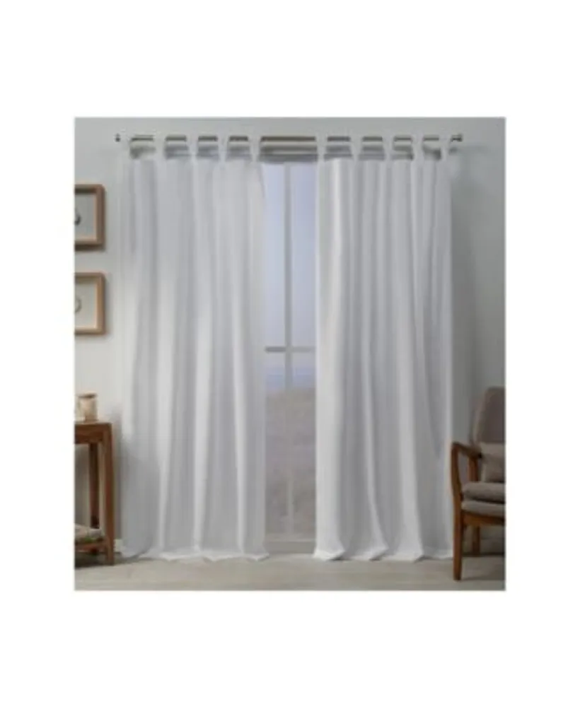 Exclusive Home Loha Linen Braided Tab Top Curtain Panel Pair