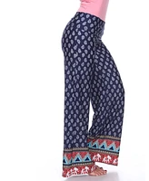 White Mark Indian Paisley Print Palazzo Pants