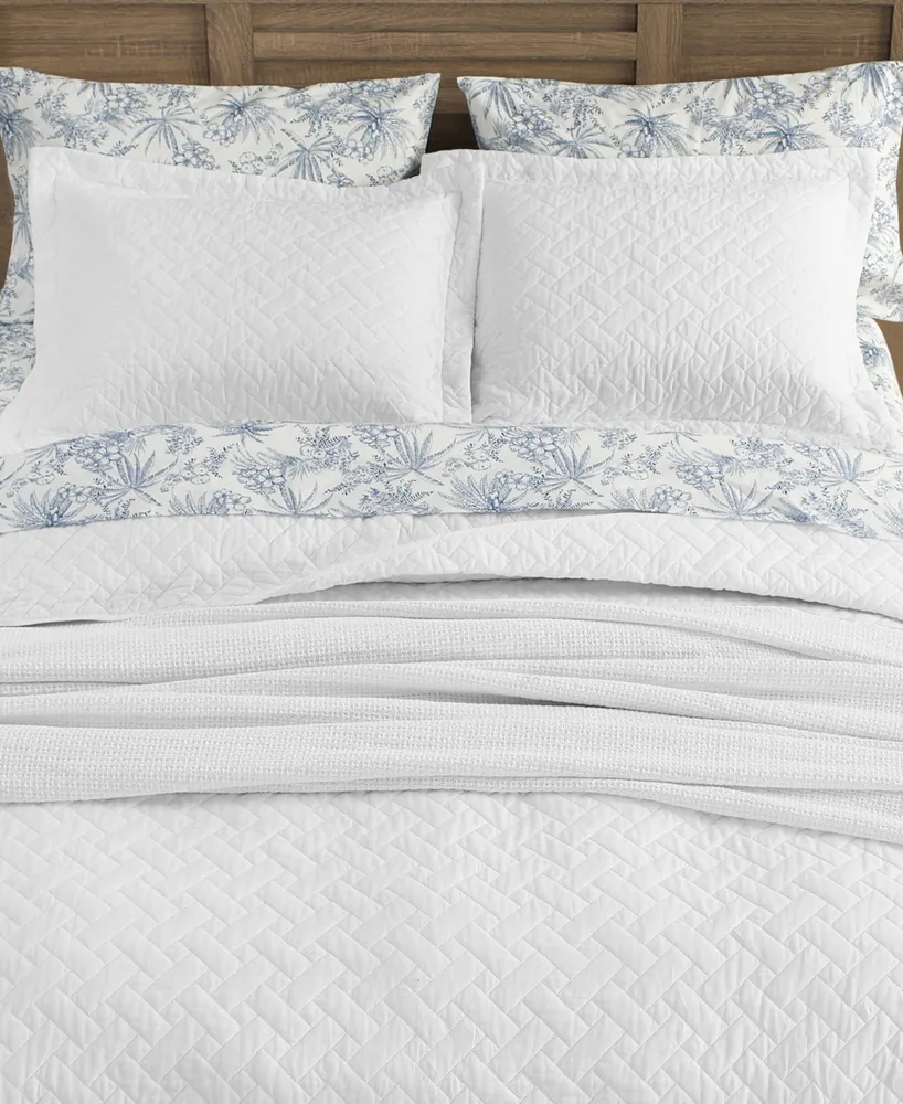 Tommy Bahama Solid White Reversible 3-Piece Full/Queen Quilt Set