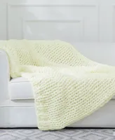 Cheer Collection Chunky Cable Knit Throw Blanket