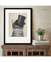 Courtside Market Cat With Top Hat Framed Matted Art Collection