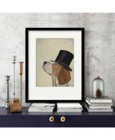 Courtside Market Beagle, Formal Hound and Hat 16" x 20" Framed and Matted Art