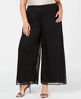 Msk Plus Mesh Wide-Leg Pants