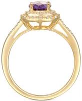 Amethyst (1-1/4 ct. t.w.) & Diamond (1/4 ct. t.w.) Ring in 14k Gold