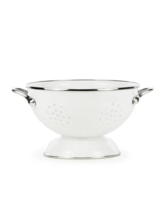 Golden Rabbit Solid White Enamelware Collection 1.5 Quart Colander
