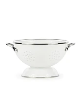 Golden Rabbit Solid White Enamelware Collection 1.5 Quart Colander