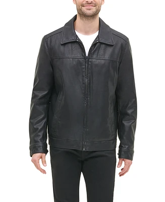 Tommy Hilfiger Men's Faux Leather Laydown Collar Jacket