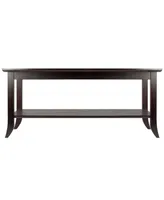 Genoa Rectangular Coffee Table with Glass Top and Shelf